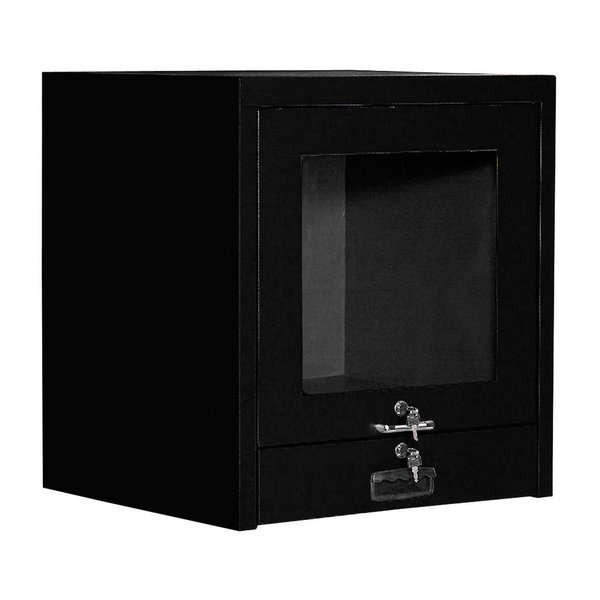 Global Industrial Counter Top CRT Security Computer Cabinet, Black, 24-1/2W x 22-1/2D x 27H 607294BK